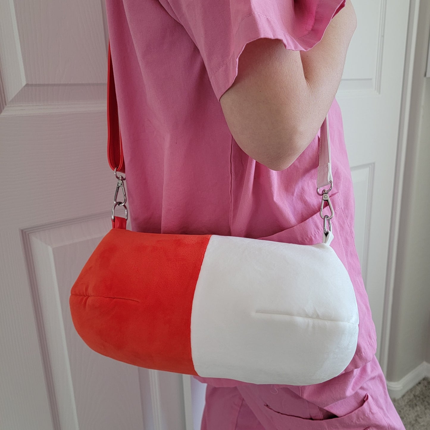 Plush Pill Capsule Crossbody Bag