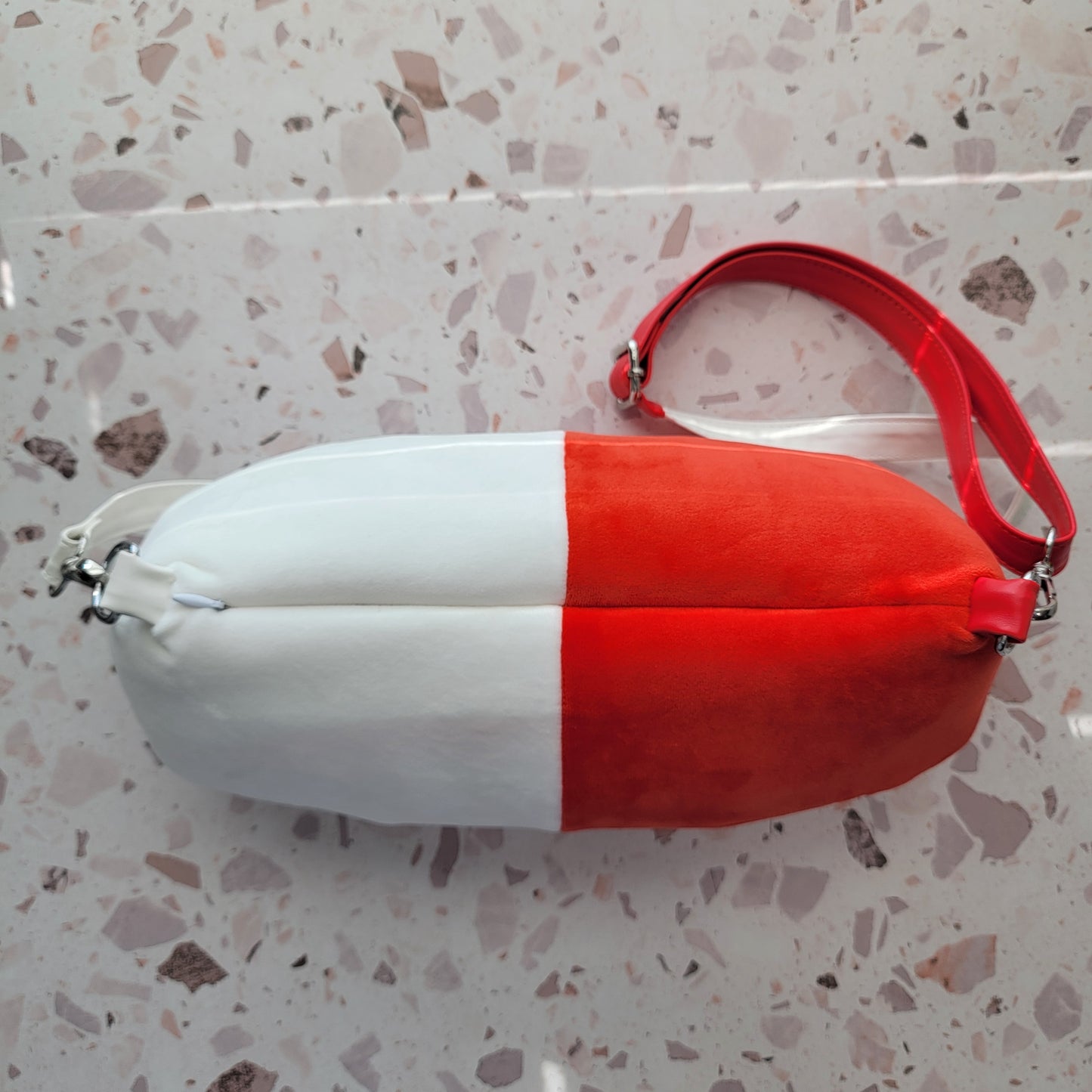 Plush Pill Capsule Crossbody Bag