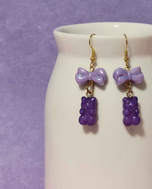 Gummy Bear Earrings Purple (Pierced)